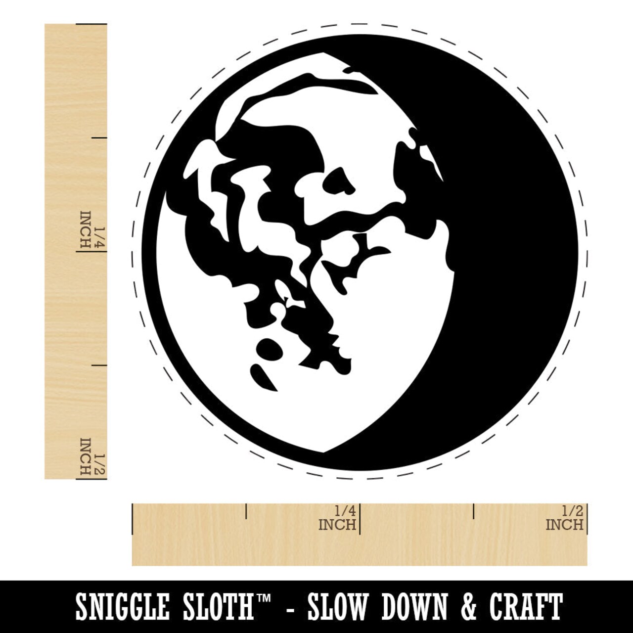 Waning Gibbous Moon Phase Rubber Stamp for Stamping Crafting Planners